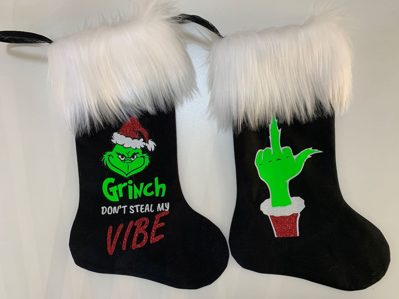 Christmas Stocking - Grinch Don't steal my vibe