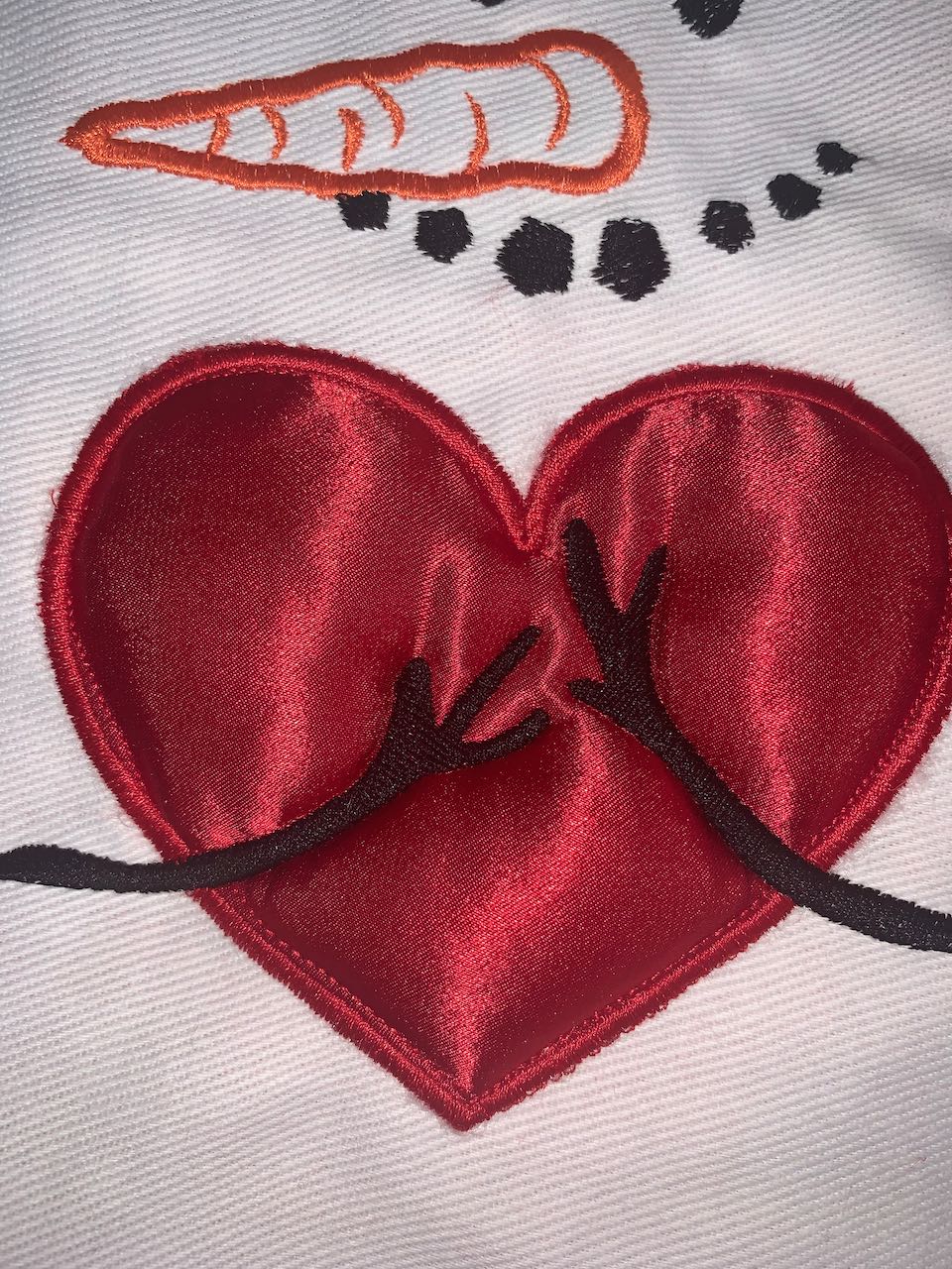 Christmas Stocking - Snowman with Red Heart