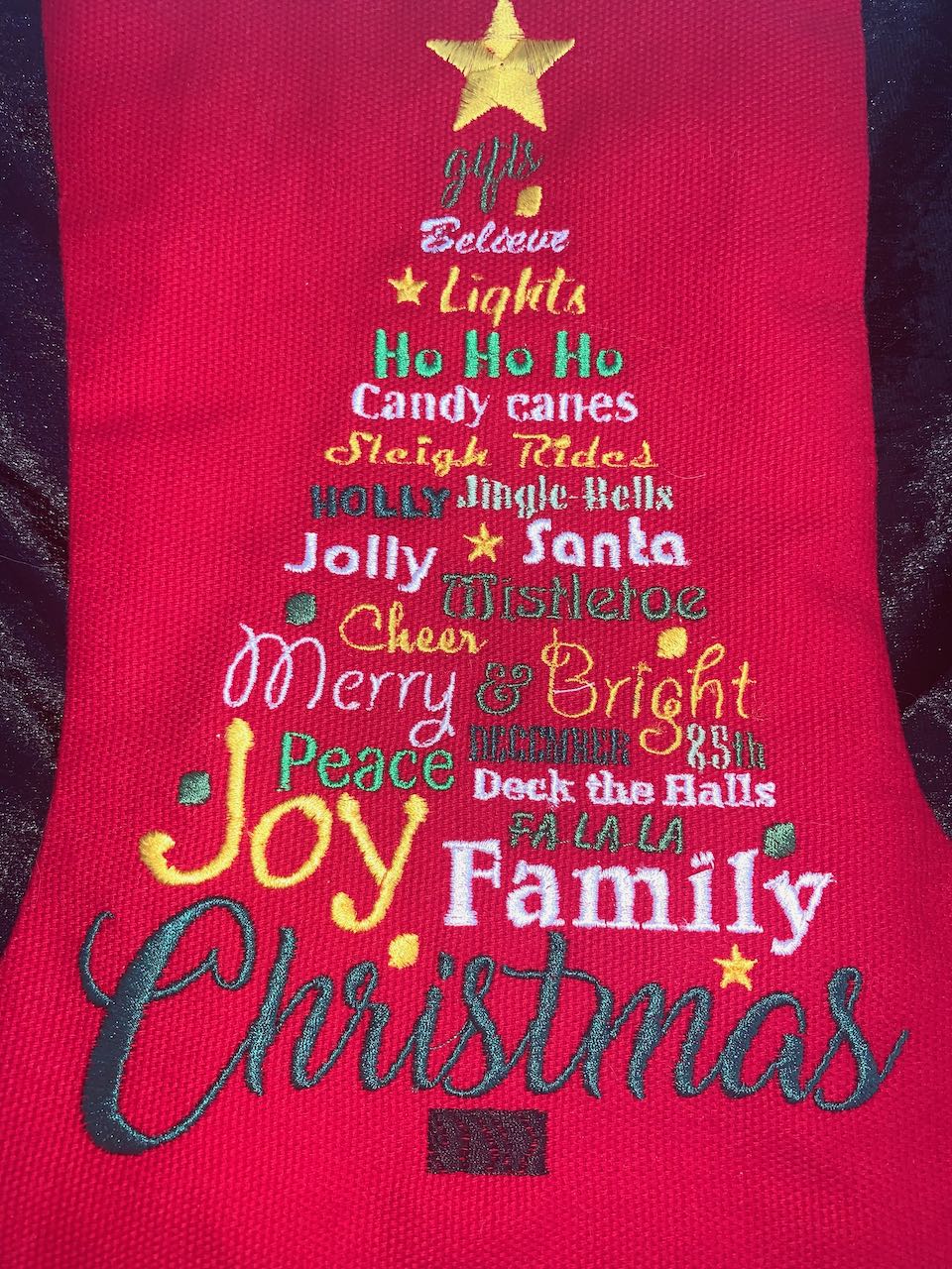 Christmas Stocking - Christmas Tree in Words