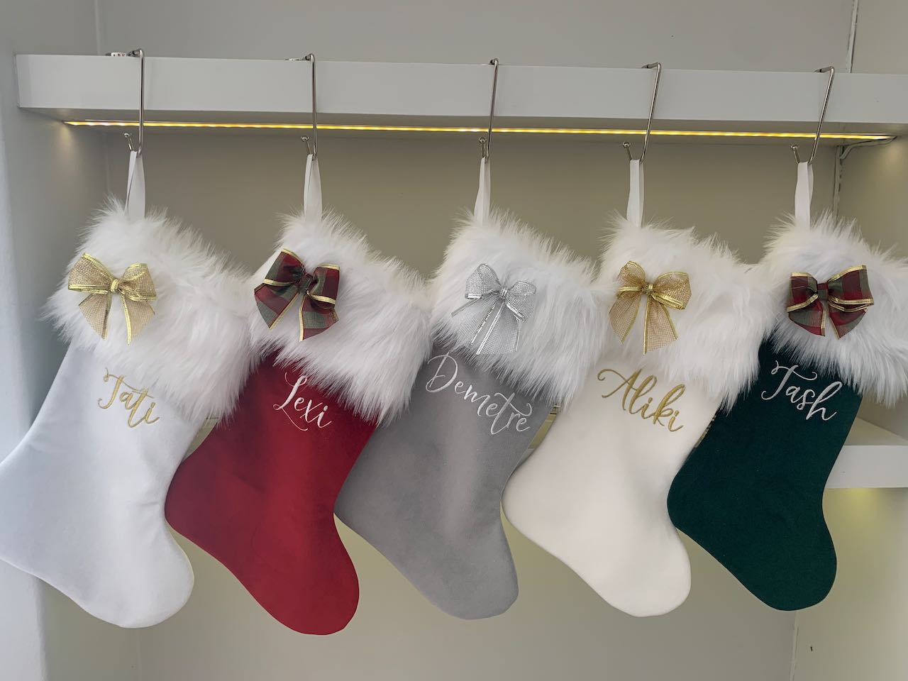 Christmas Stocking - Velvet with Faux Fur Cuff