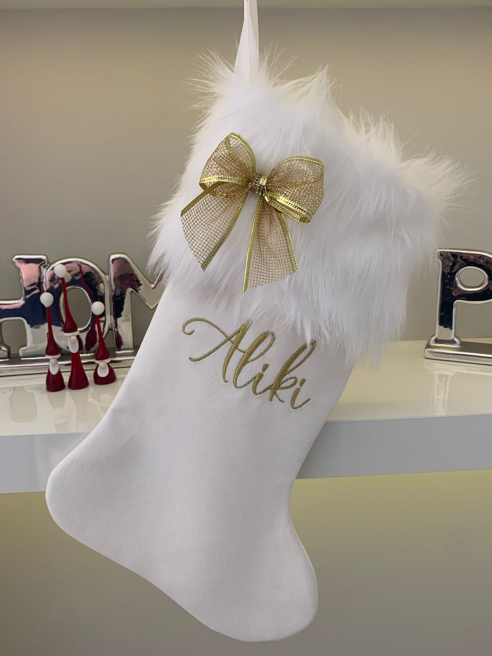 Christmas Stocking - Velvet with Faux Fur Cuff