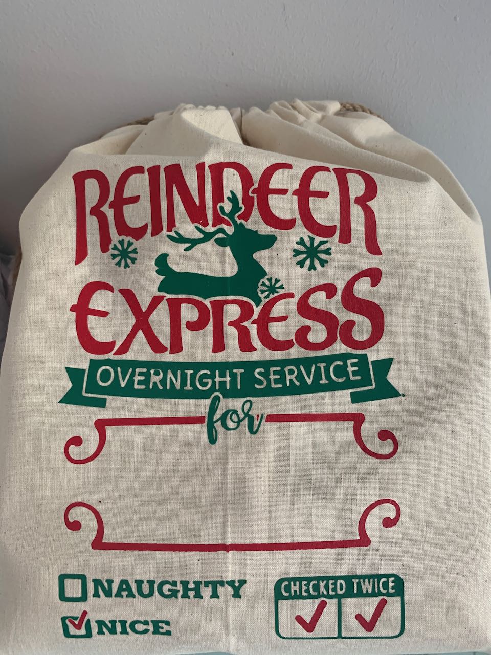 Santa Sacks - Reindeer Express Overnight Service