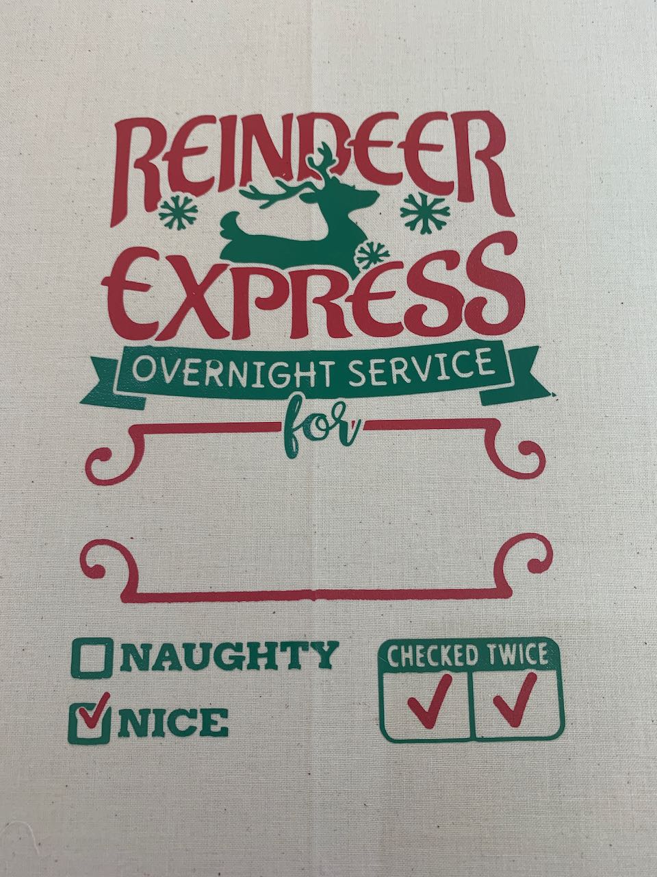 Santa Sacks - Reindeer Express Overnight Service