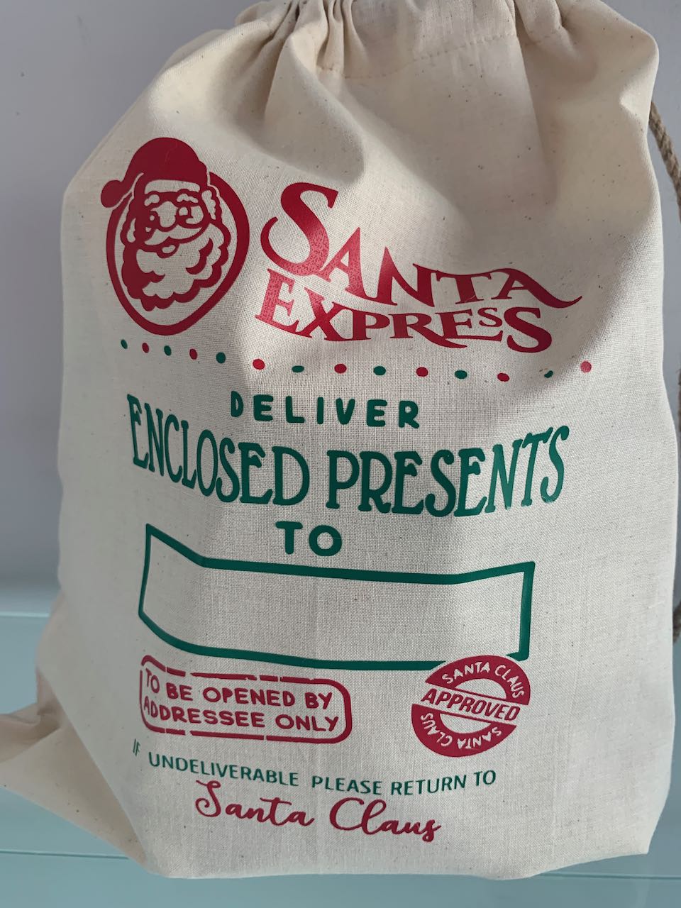 Santa Sacks - Santa Express deliver Enclosed Presents