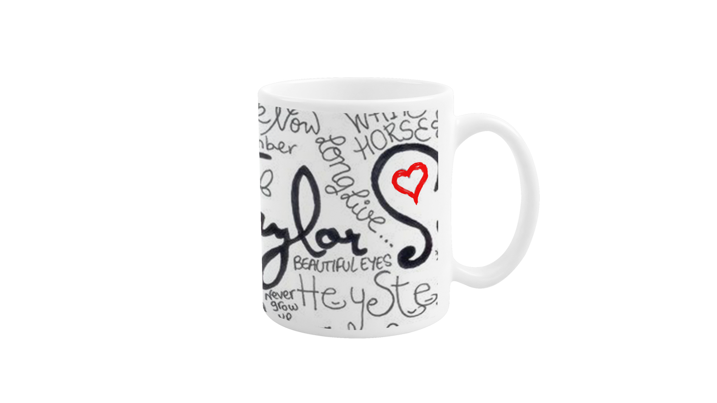Taylor Swift handwritten mug