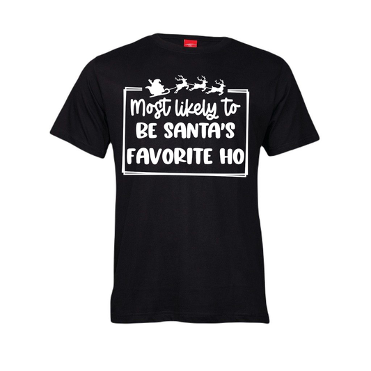 Christmas T-Shirt - Most Likely to be Santa's favorite ho