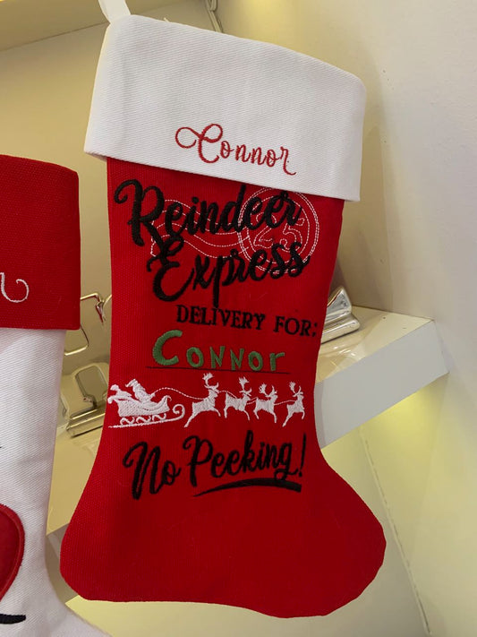 Christmas Stocking - Reindeer Express