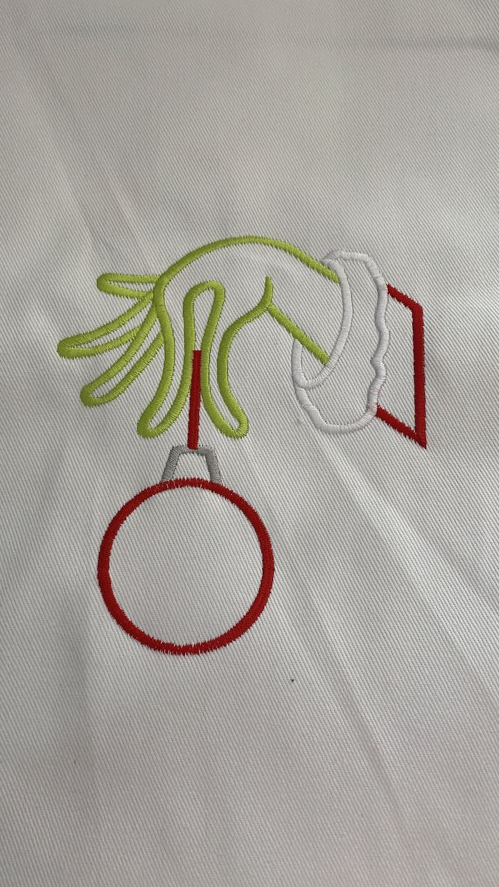 Christmas Stocking - Grinch Hand with Bauble