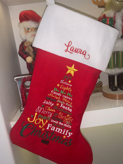 Christmas Stocking - Christmas Tree in Words