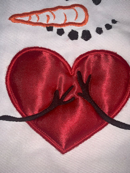 Christmas Stocking - Snowman with Red Heart