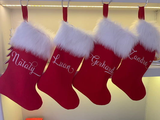 Christmas Stocking with Faux Fur Cuff