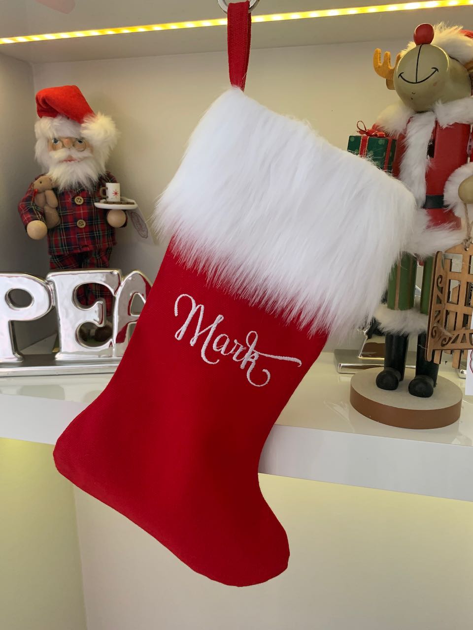 Christmas Stocking with Faux Fur Cuff