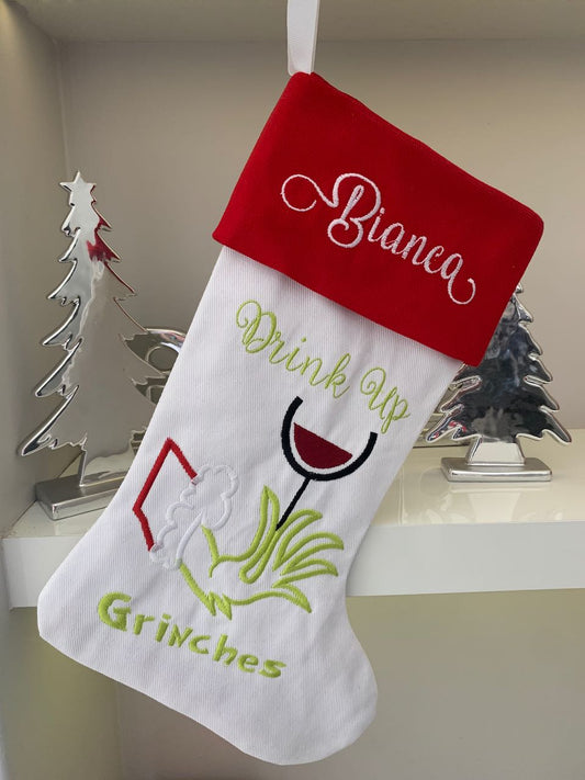 Christmas Stocking - Drink up Grinches