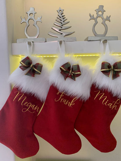 Christmas Stocking - Velvet with Faux Fur Cuff