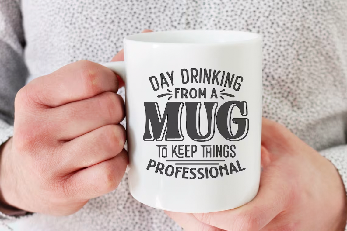 Day drinking from a mug