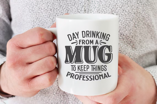 Day drinking from a mug