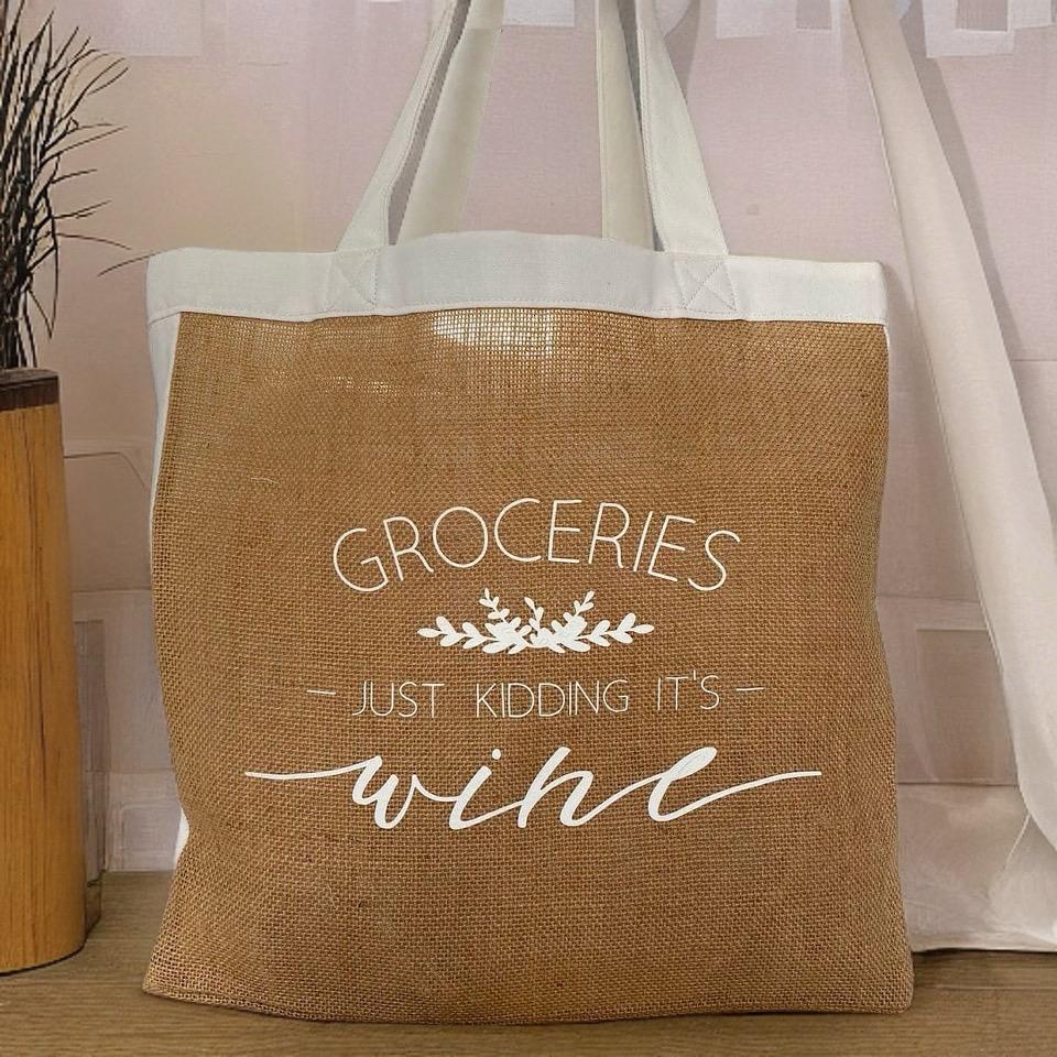 Shopping Bag - Groceries - Just kidding - it's wine!