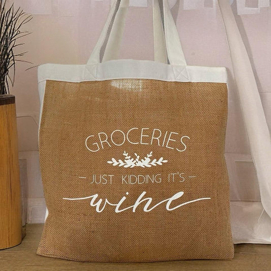 Shopping Bag - Groceries - Just kidding - it's wine!