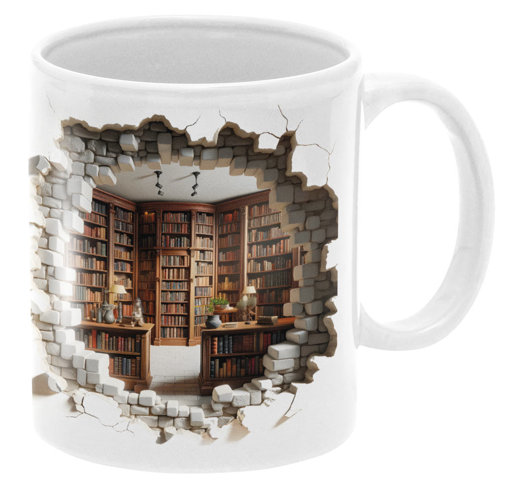 Library with Shattered Wall
