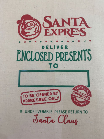 Santa Sacks - Santa Express deliver Enclosed Presents