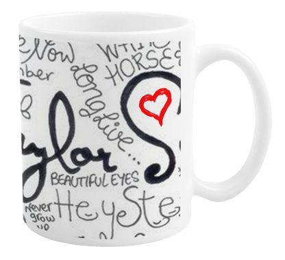 Taylor Swift handwritten mug
