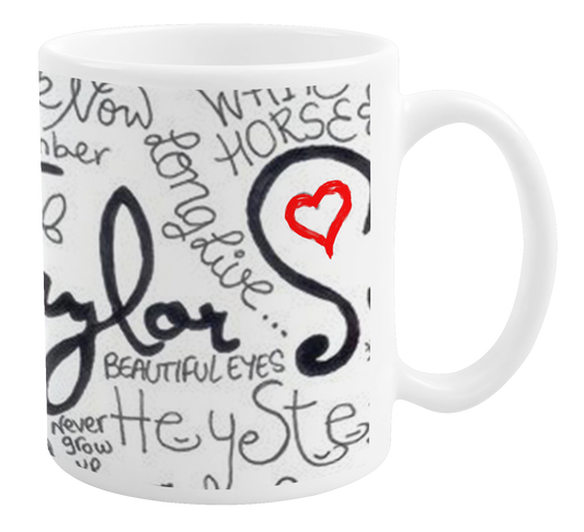 Taylor Swift handwritten mug