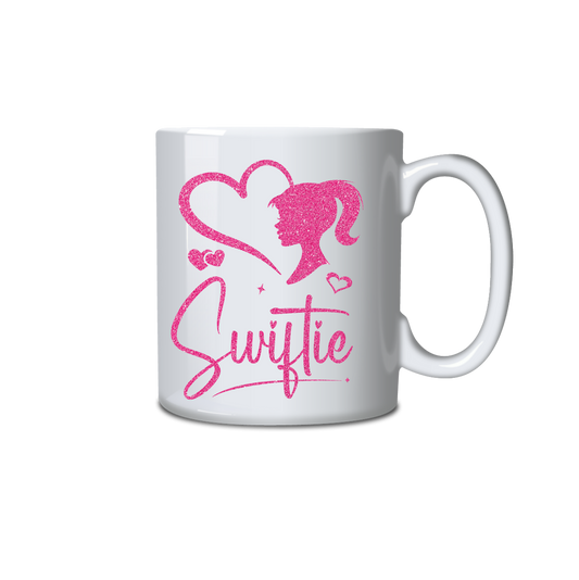 Taylor Swift Swiftie Heart and Profile Glitter Mug