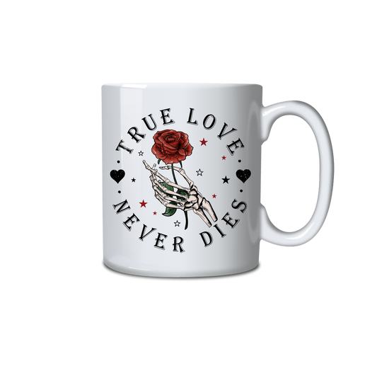True Love Never Dies Hand Rose Skeleton
